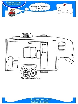 Çocuklar İçin Karavan Boyama Sayfaları 